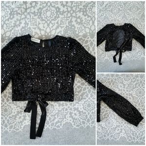 Goodnight Macaroon | Open Back Sequin Top